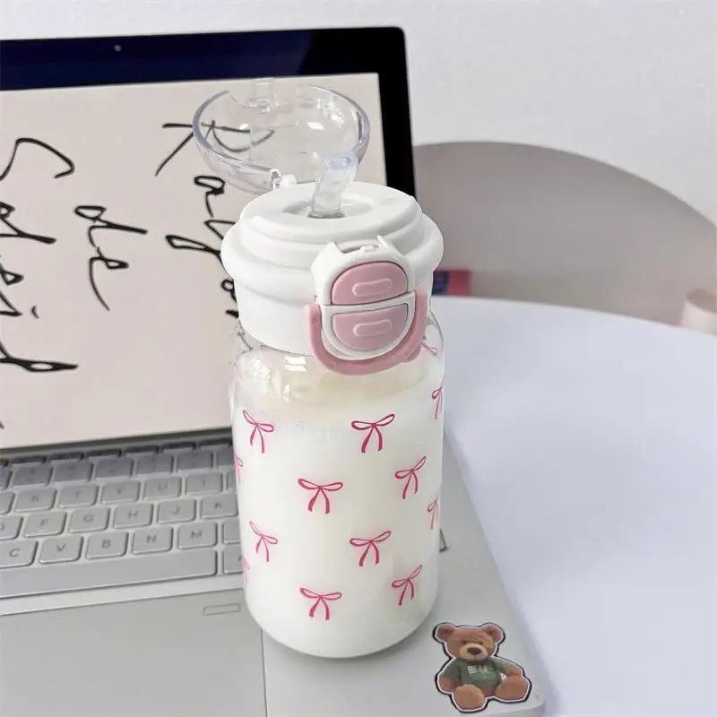 Portable Plastic Water Bottle with Straw – BPA-Free, Leak-Proof Pop-Up Lid