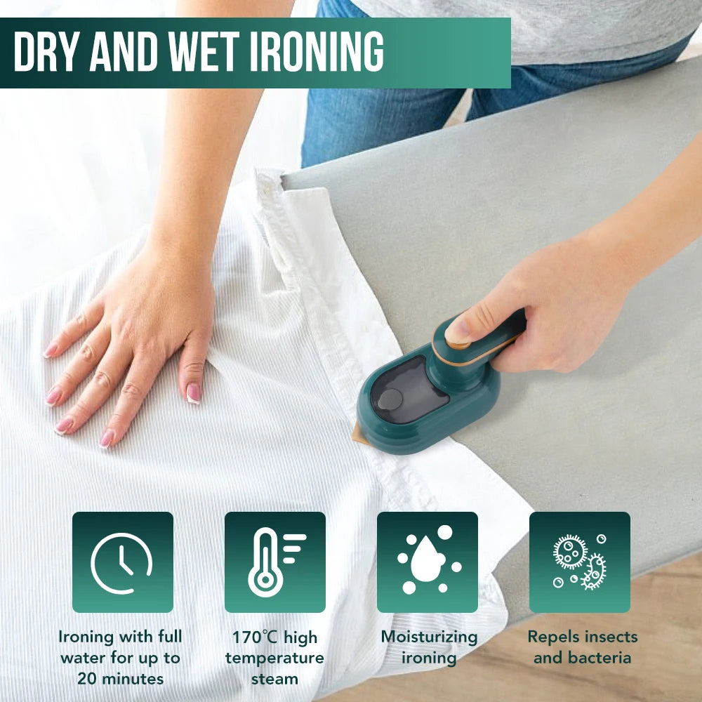 Mini Handheld Garment Steamer Steam Iron | Portable Wet & Dry Ironing Machine for Home & Travel