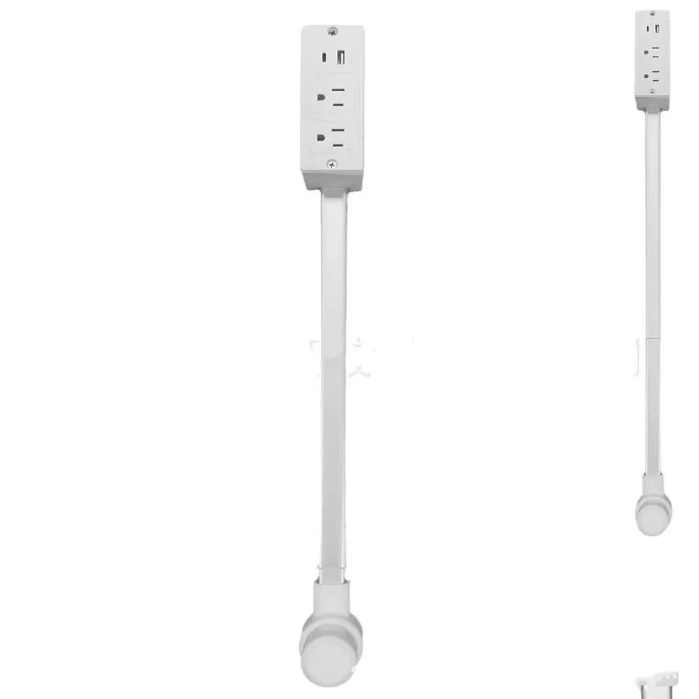 New 180° Rotating Electrical Outlet Extender | Adjustable Length White Power Socket Expander for Nightstands & Home Use