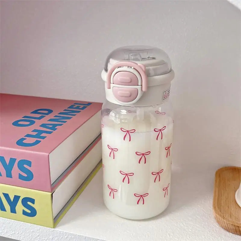 Portable Plastic Water Bottle with Straw – BPA-Free, Leak-Proof Pop-Up Lid
