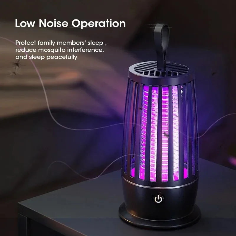 Silent USB Rechargeable Mosquito Killer Lamp | Portable Electronic Insect Trap for Home, Bedroom, Camping & Outdoor Use
