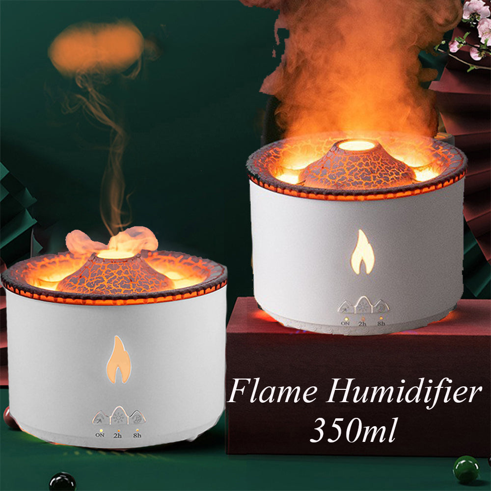 Ultrasonic Volcano Flame Essential Oil Diffuser – Jellyfish Mist Aromatherapy Humidifier