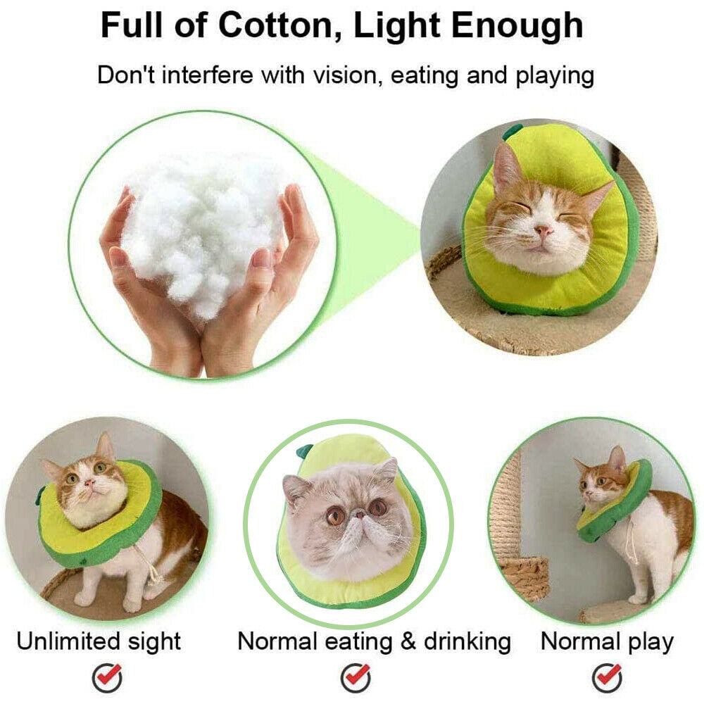 Adjustable Pet Recovery Cone – Soft Lemon Elizabethan Collar for Cats & Small Dogs
