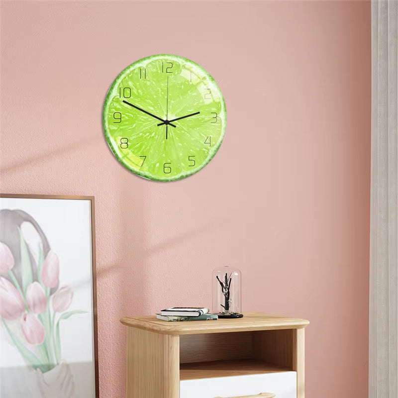 Fresh Fruit Lemon Wall Clock for Kitchen & Home Décor