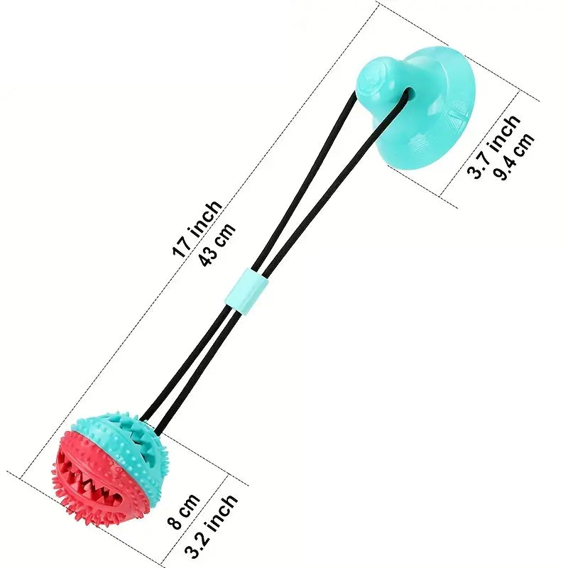 Interactive Suction Cup Dog Toy – Durable Tug-of-War & Treat Dispensing Chew