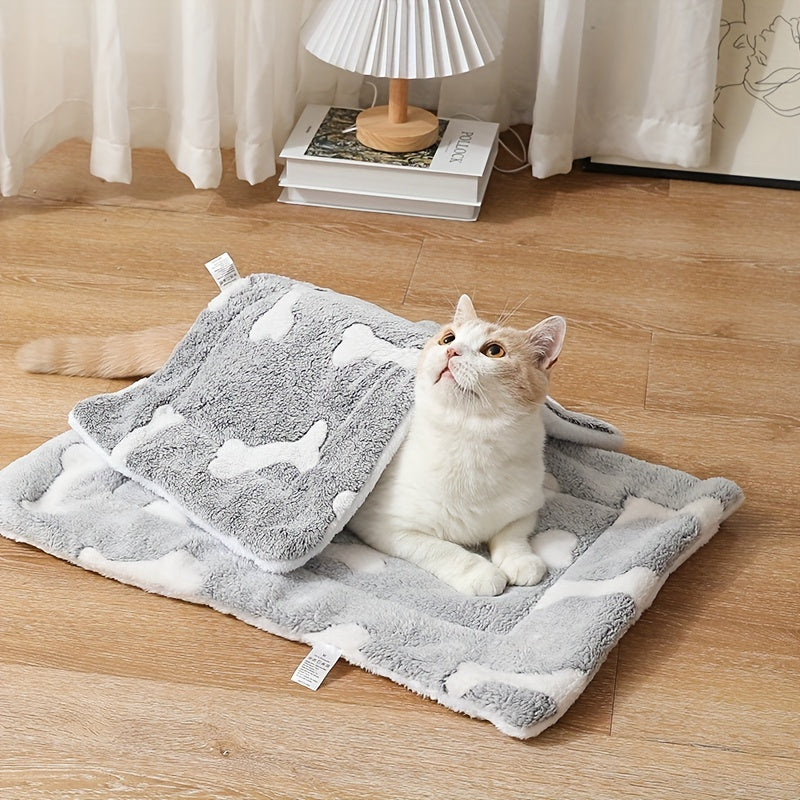 Washable Self-Warming Dog & Cat Bed Mat – Soft Fleece Crate and Kennel Pad