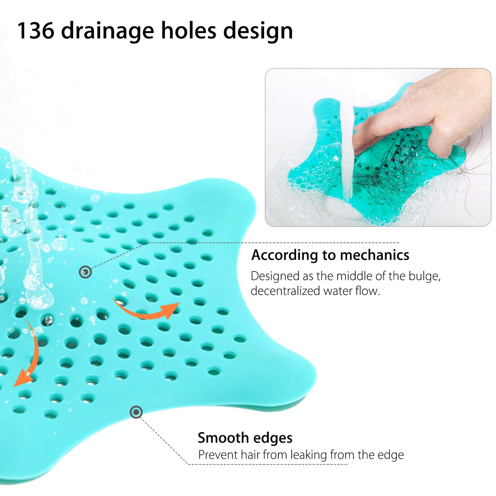 Premium Silicone Starfish Drain Filters (3PCS) – Anti-Clog Hair Catcher Set