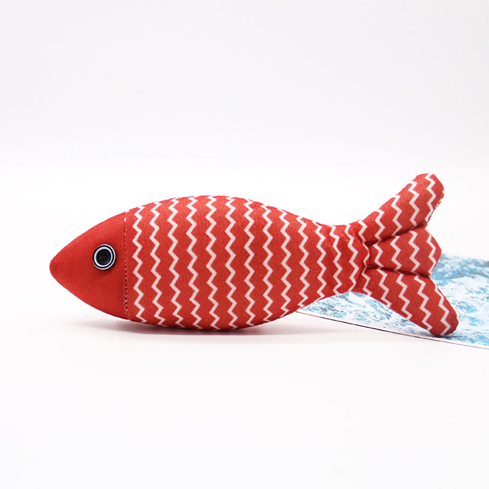 Catnip Fish Cat Toy – Burlap Kicker Pillow with Crinkle Sound