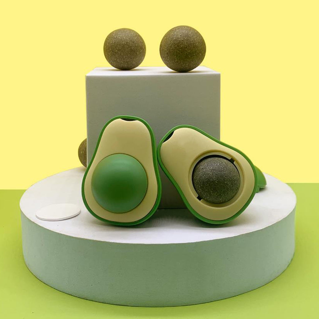 Interactive Avocado Catnip Toy – Mint Ball for Cat Dental Cleaning & Play