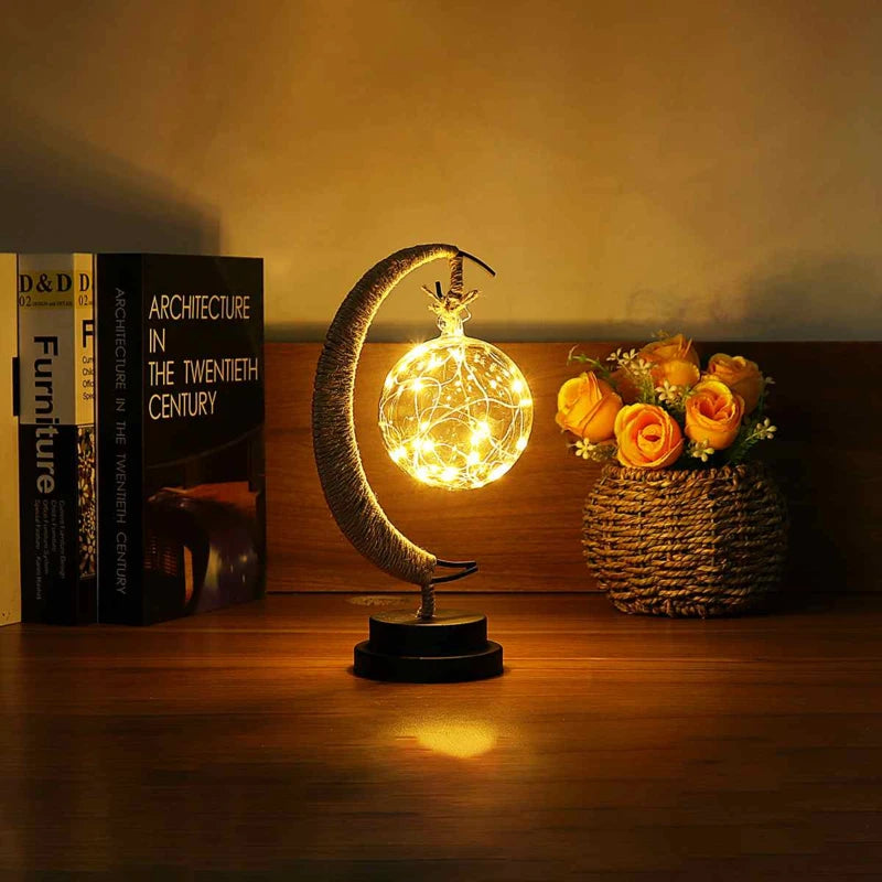 LED Moon & Star Decorative Light – USB and Battery Powered