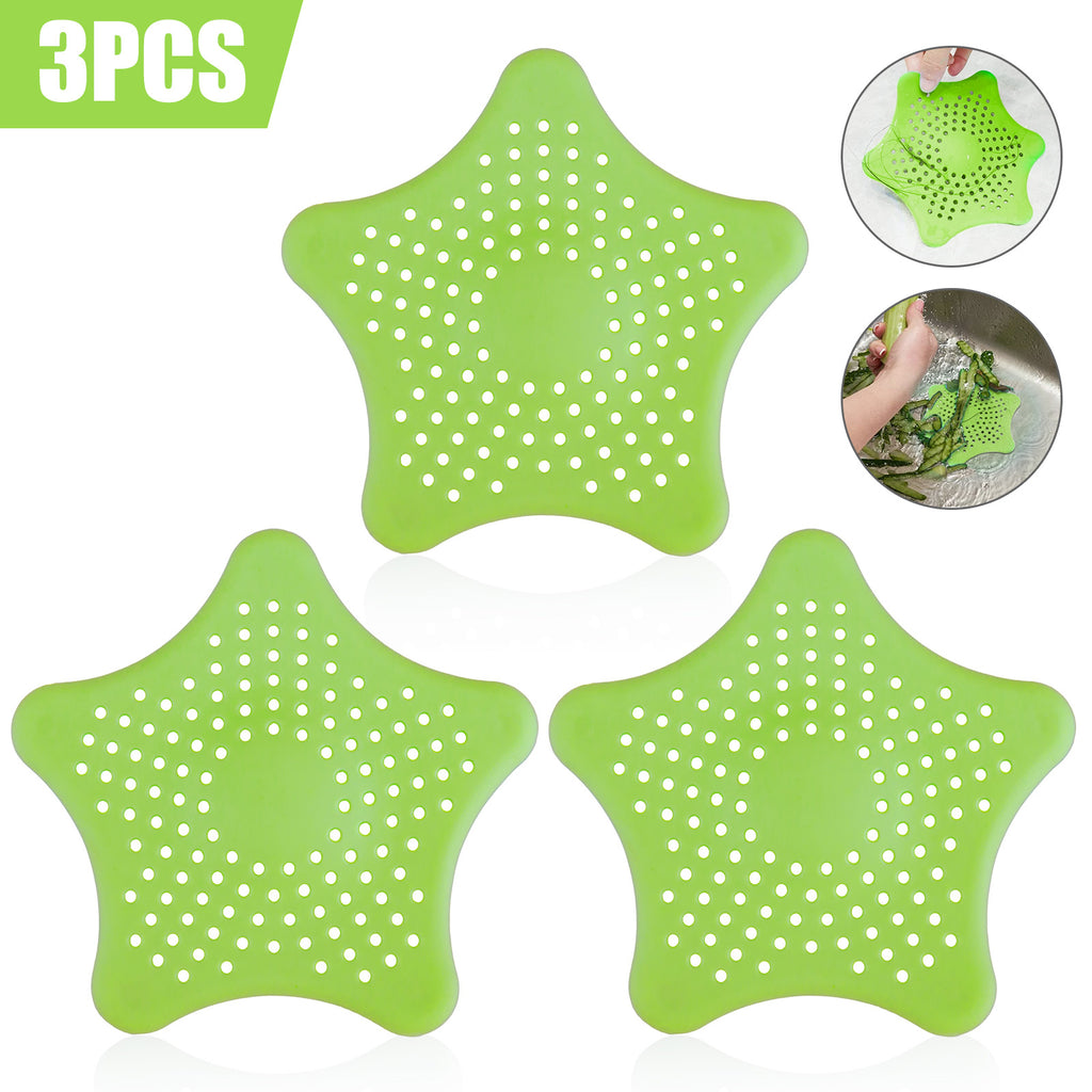 Premium Silicone Starfish Drain Filters (3PCS) – Anti-Clog Hair Catcher Set