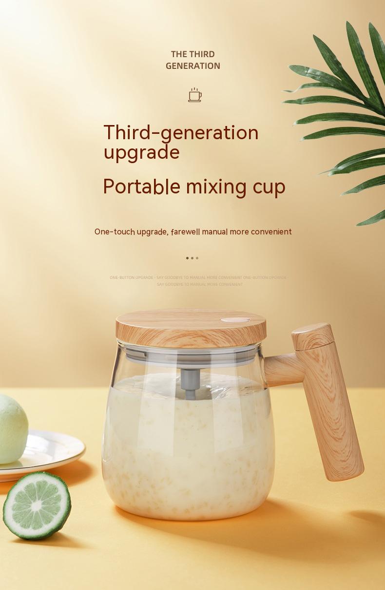 Automatic Mixing Coffee Mug – 400ML Glass Cup