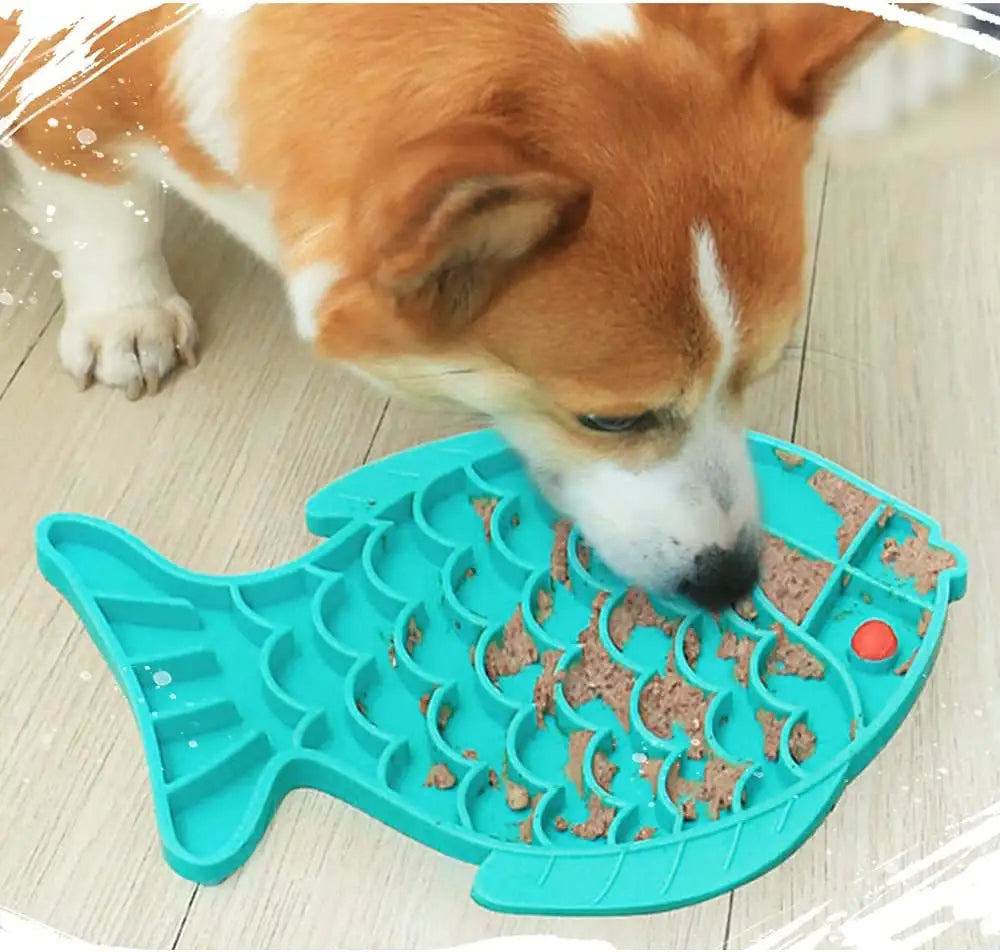 Silicone Lick Mat for Pet Dogs Slow Food Plate Rice Bowl for Small Medium Dog anti Gulping Choking Feeder Puppy Treat Dispenser
