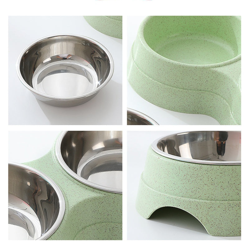 Stainless Steel Double Pet Feeding Bowls for Dogs and Cats
