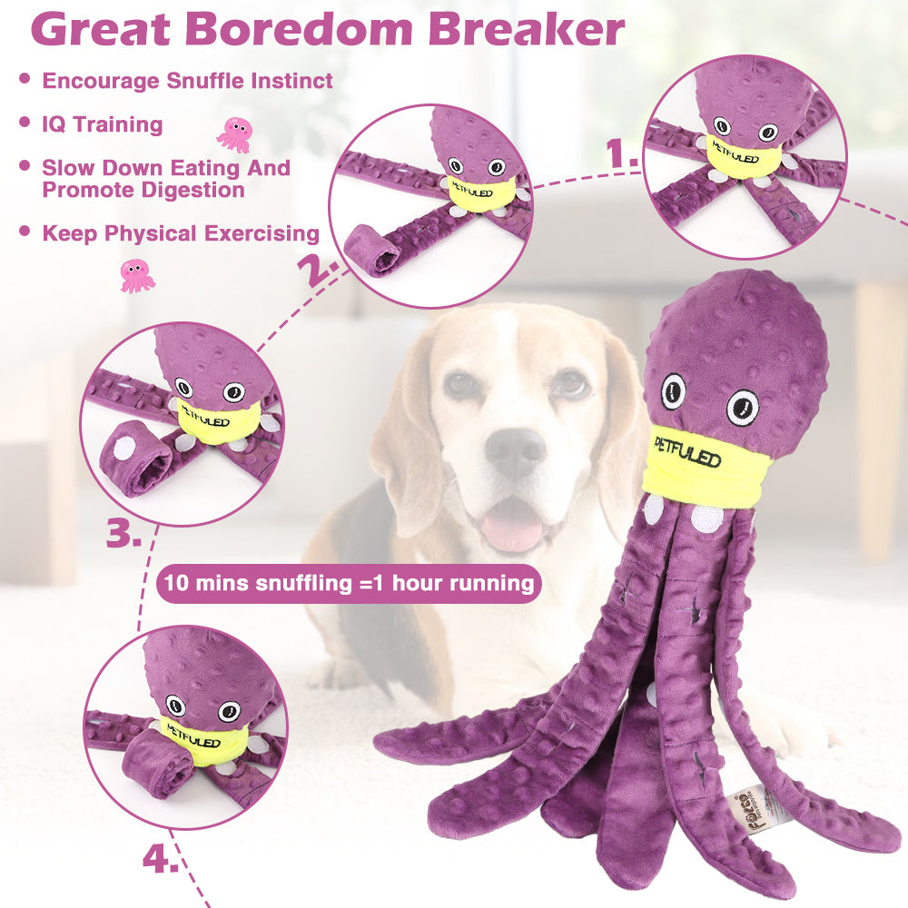 Plush Octopus Snuffle Dog Puzzle Toy