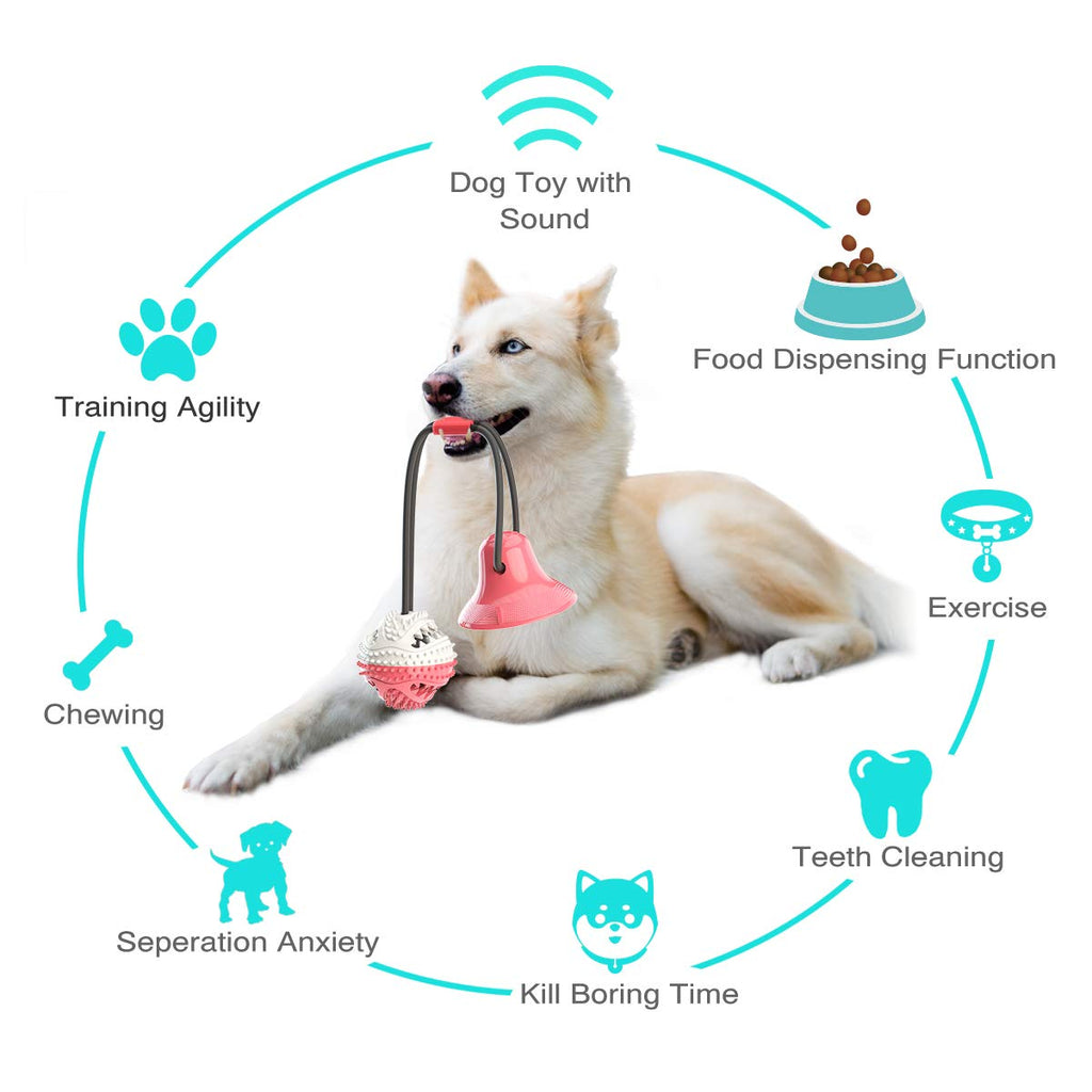 Interactive Suction Cup Dog Toy – Durable Tug-of-War & Treat Dispensing Chew