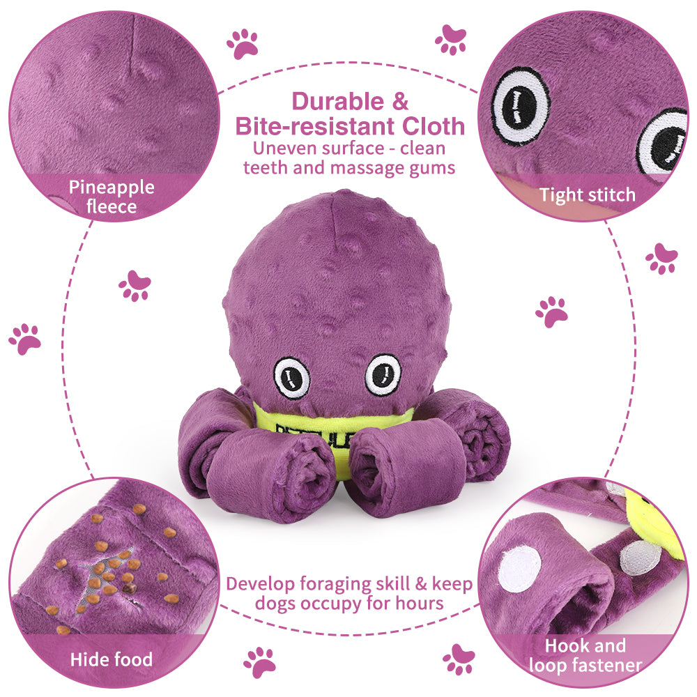 Plush Octopus Snuffle Dog Puzzle Toy