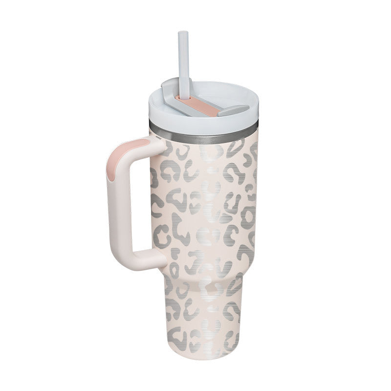 Premium 40oz Insulated Tumbler with Handle & Straw – Stainless Steel Vacuum Mug for Travel & Gifting