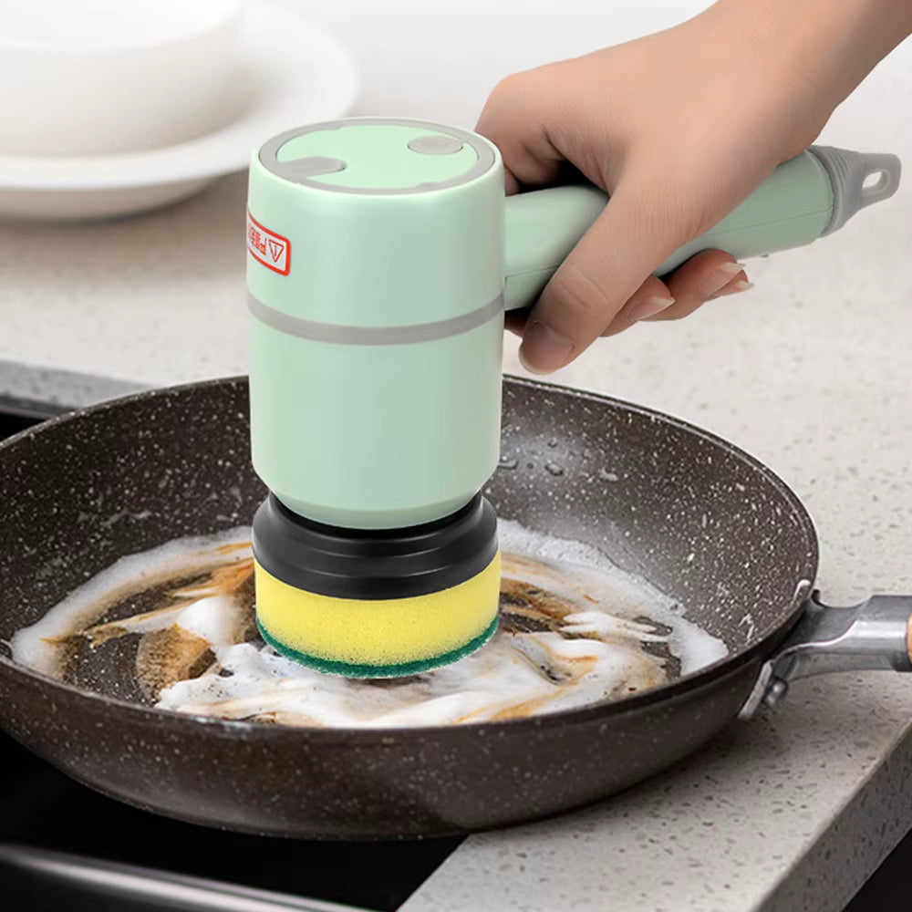 Wireless Electric Scrubbing Brush with USB Charging for Dishes, Bathtub & Tiles