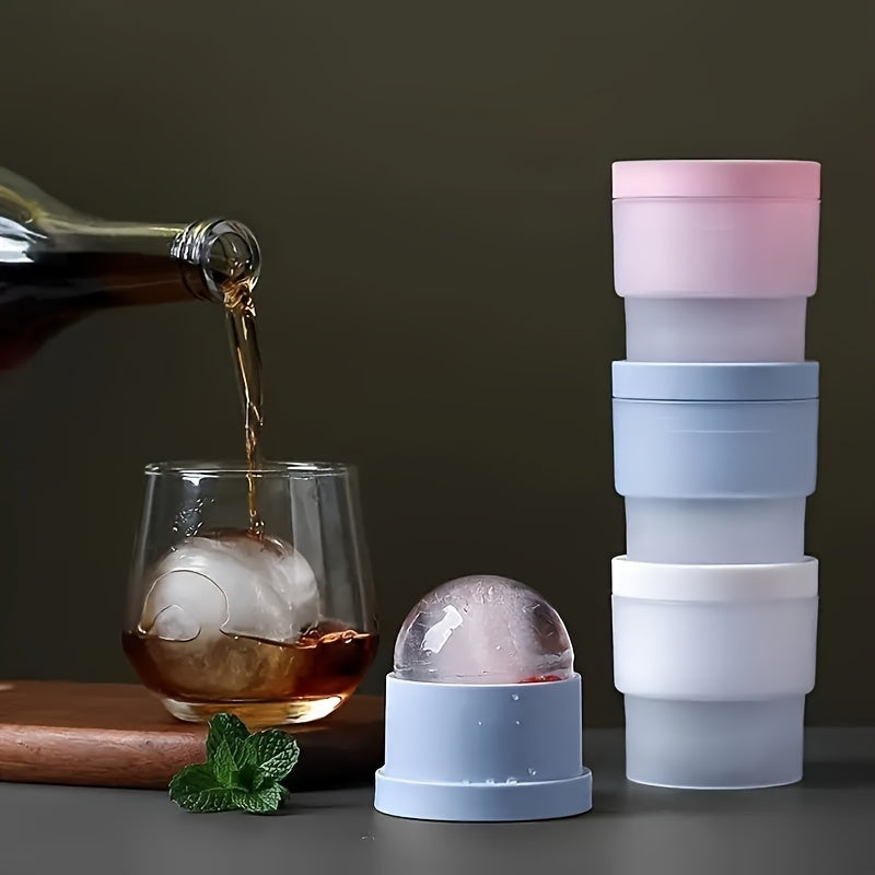 Silicone Freezer Press Sphere Ice Ball Maker Mold, Slow Melting round Ice Cube Maker for Whiskey and Bourbon Silicone Ice Cube Tray