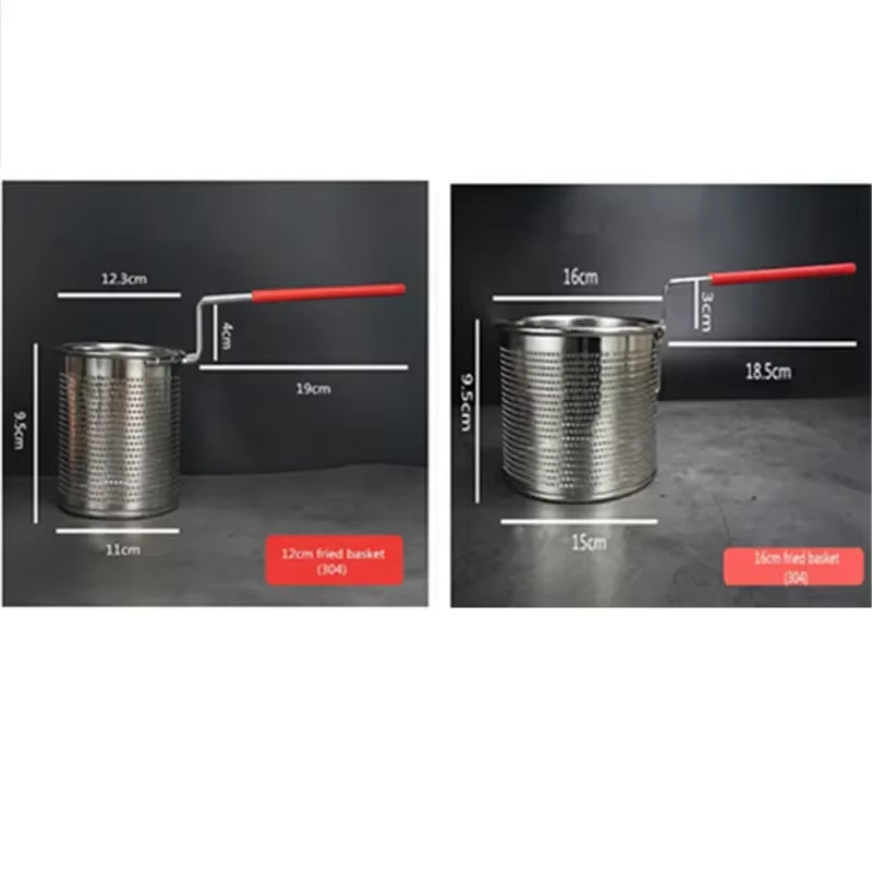 Stainless Steel Noodle Scoop with Long Handle for Boiling & Frying