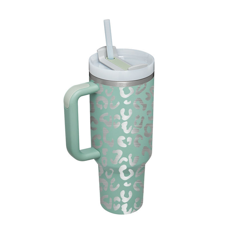 Premium 40oz Insulated Tumbler with Handle & Straw – Stainless Steel Vacuum Mug for Travel & Gifting