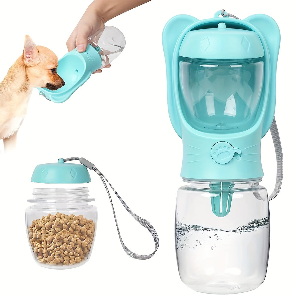 Portable Dog Water Bottle & Food Container – Leak-Proof Travel Dispenser for Pets