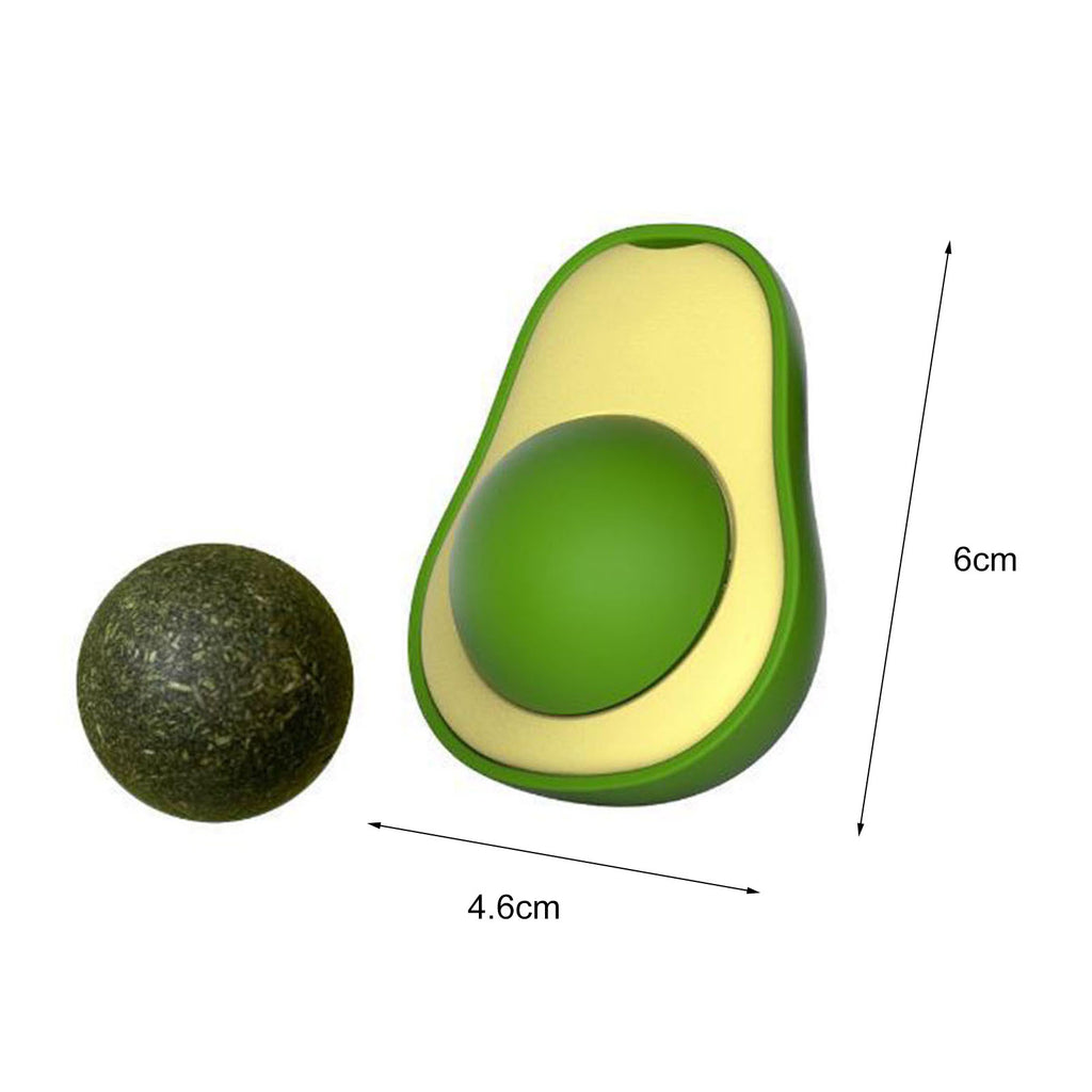 Interactive Avocado Catnip Toy – Mint Ball for Cat Dental Cleaning & Play