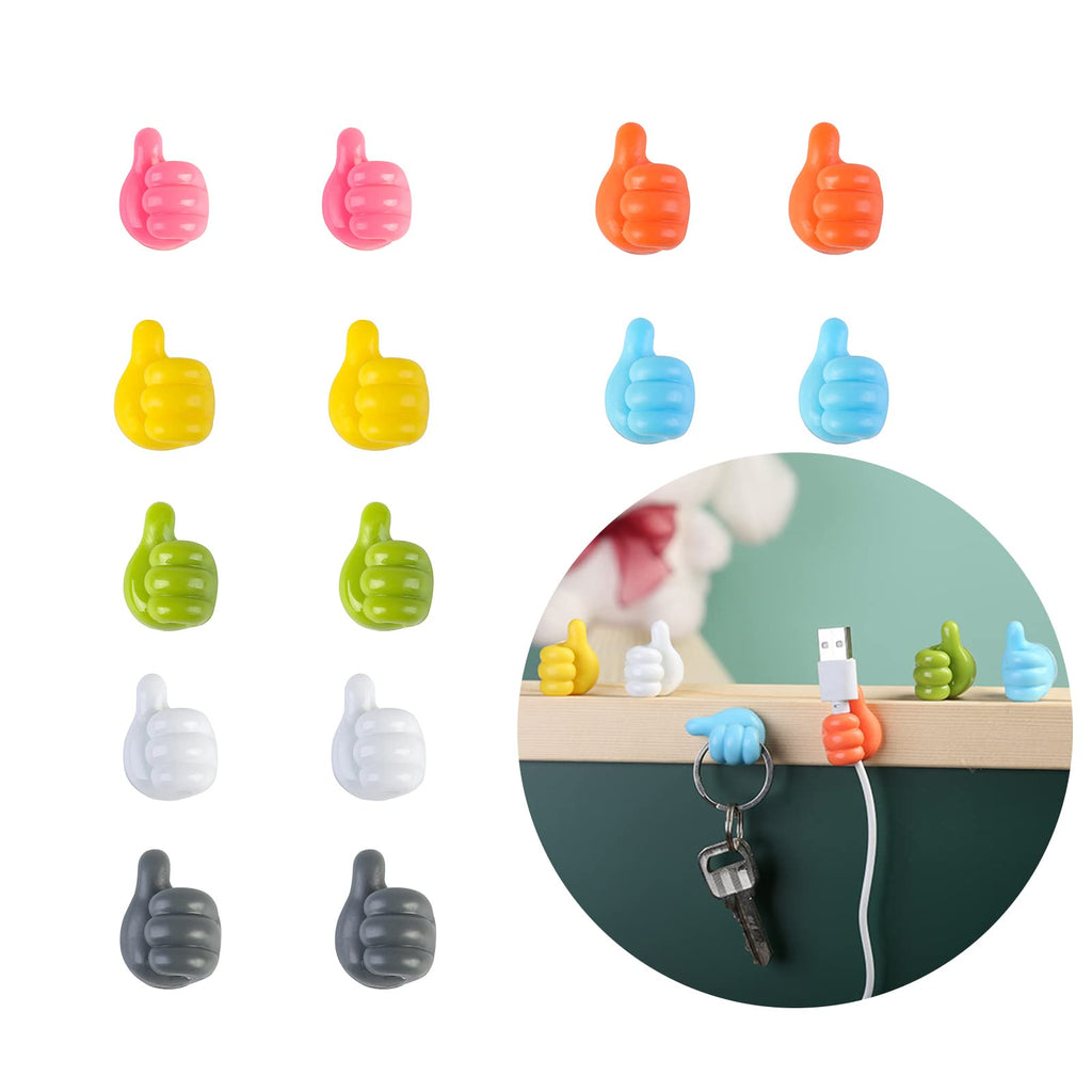 Multifunctional Thumb-Style Wall Clip Holder for Cables and Small Items