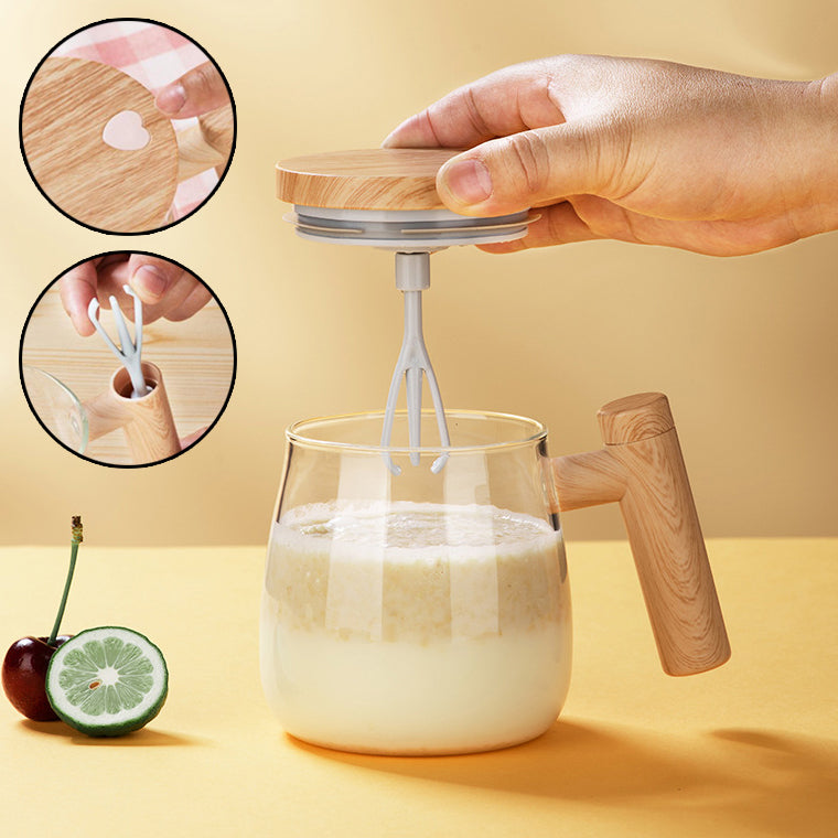 Automatic Mixing Coffee Mug – 400ML Glass Cup
