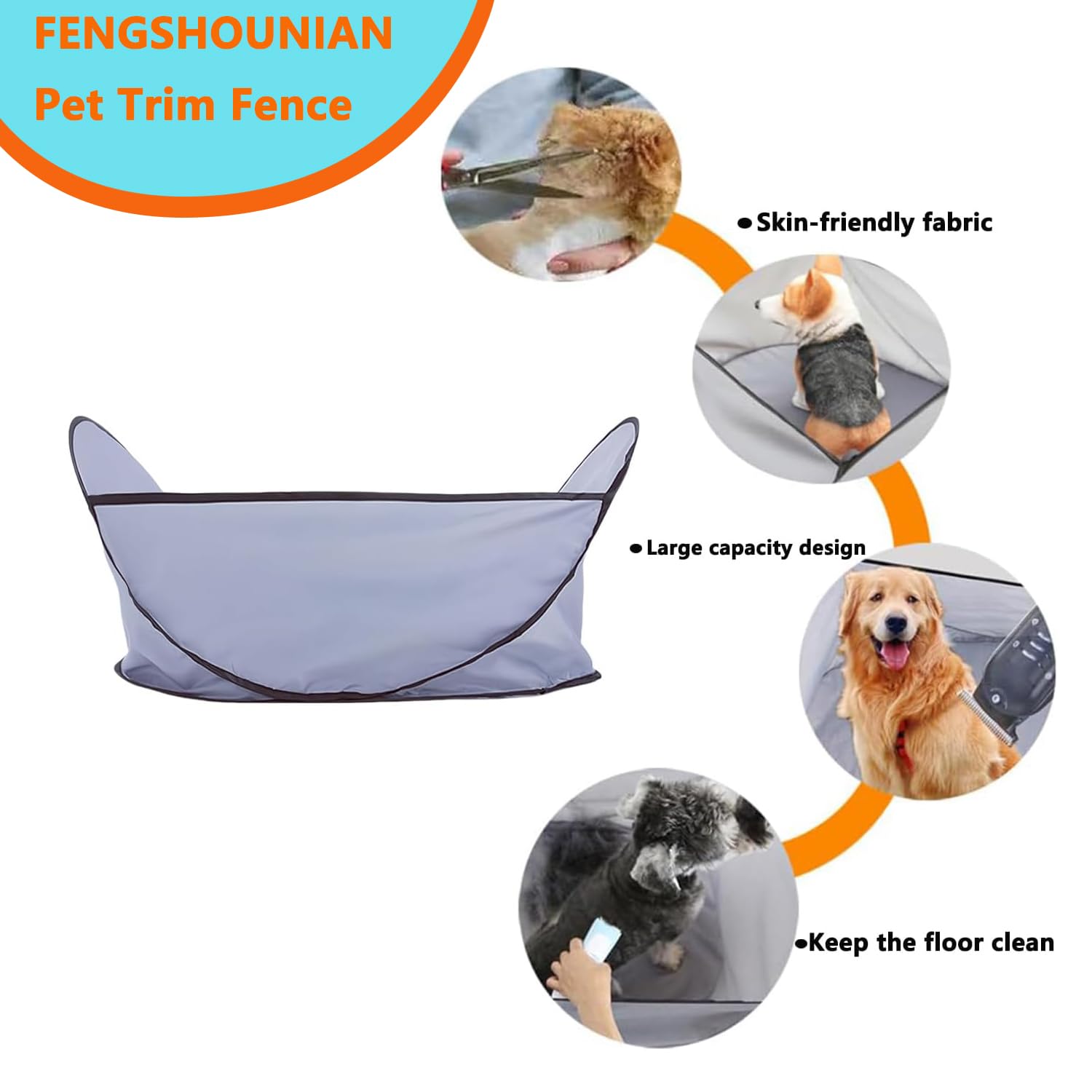 Pet Grooming Hair Catcher Tent Cape