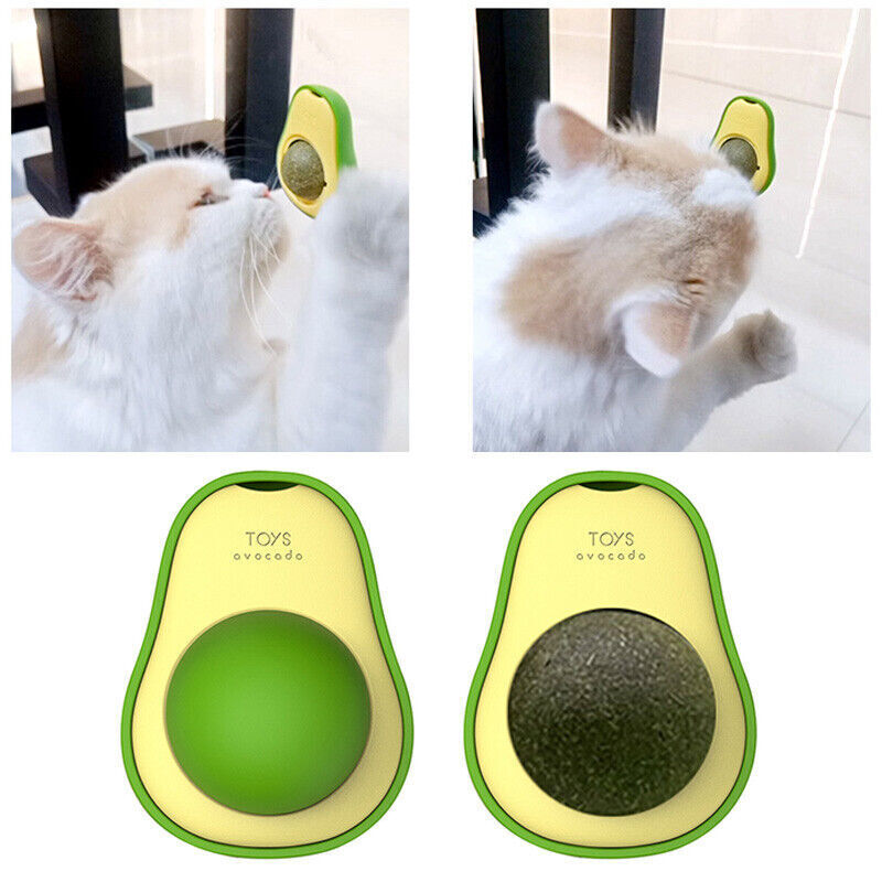 Interactive Avocado Catnip Toy – Mint Ball for Cat Dental Cleaning & Play