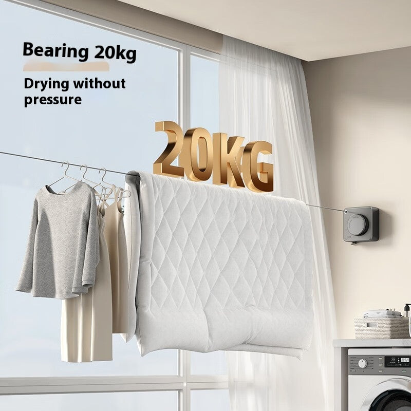 Wall-Mounted Retractable Clothesline – Telescopic Rust-Proof Anti-Sag Laundry Wire for Indoor/Outdoor Drying