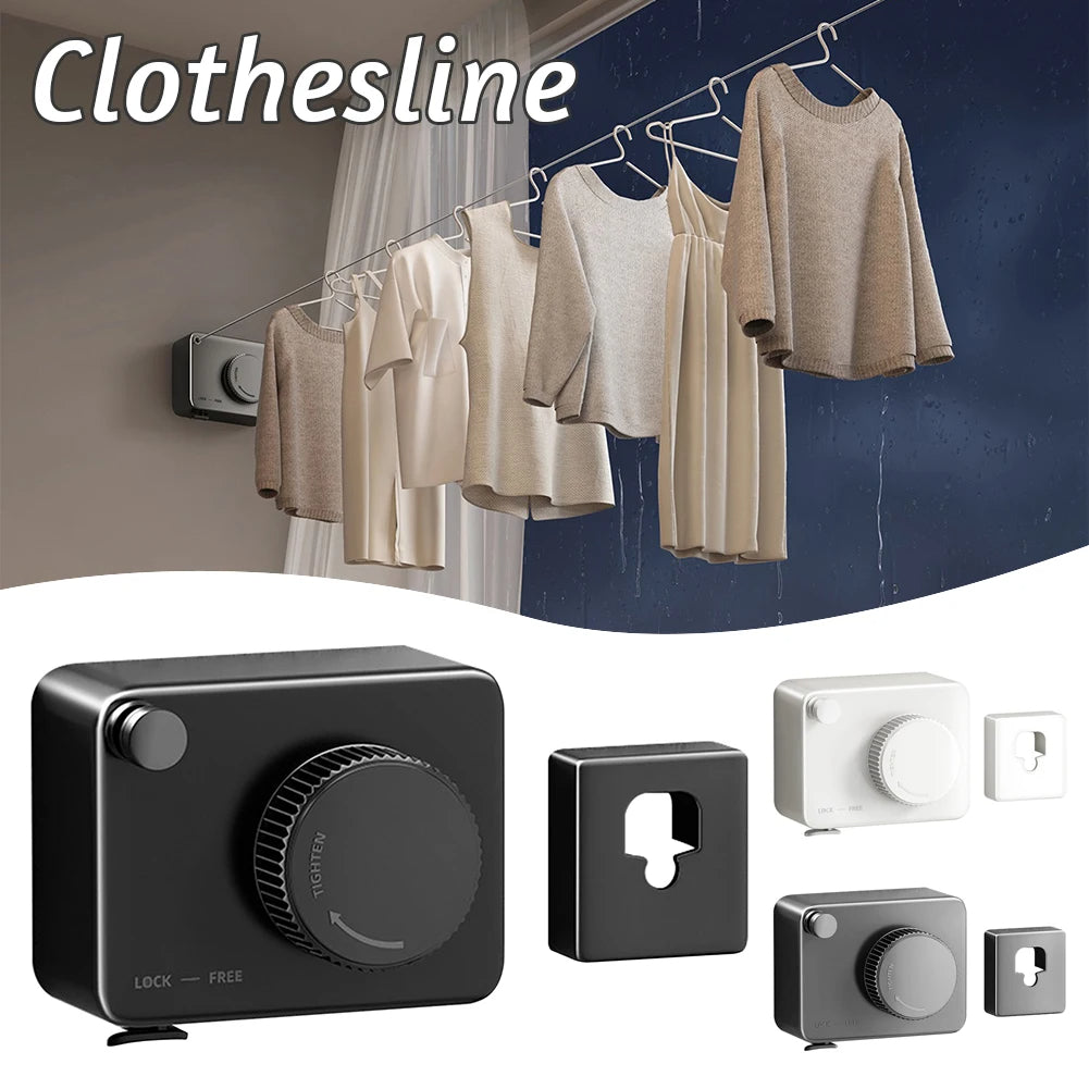 Wall-Mounted Retractable Clothesline – Telescopic Rust-Proof Anti-Sag Laundry Wire for Indoor/Outdoor Drying