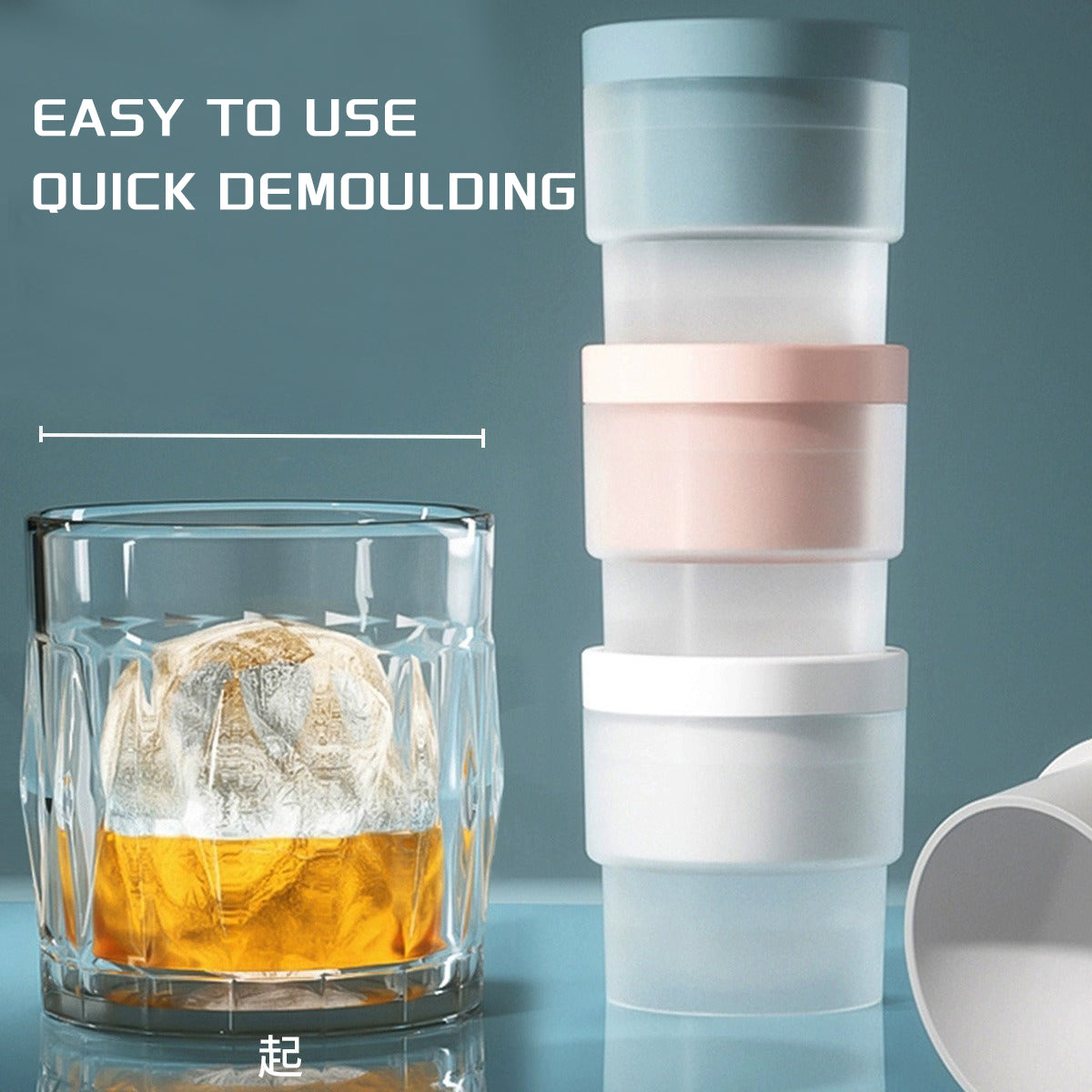 Silicone Freezer Press Sphere Ice Ball Maker Mold, Slow Melting round Ice Cube Maker for Whiskey and Bourbon Silicone Ice Cube Tray