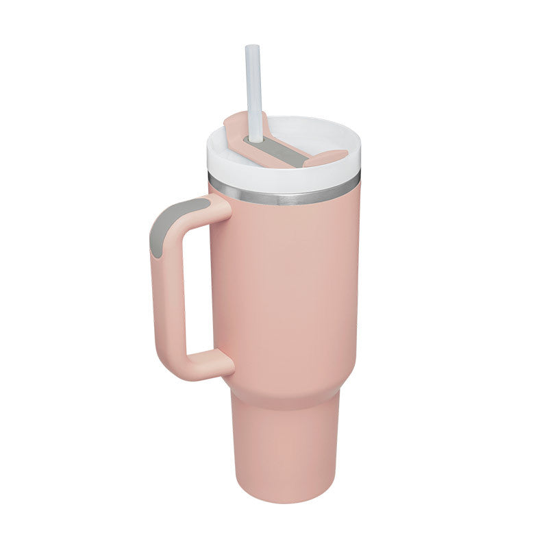 Premium 40oz Insulated Tumbler with Handle & Straw – Stainless Steel Vacuum Mug for Travel & Gifting