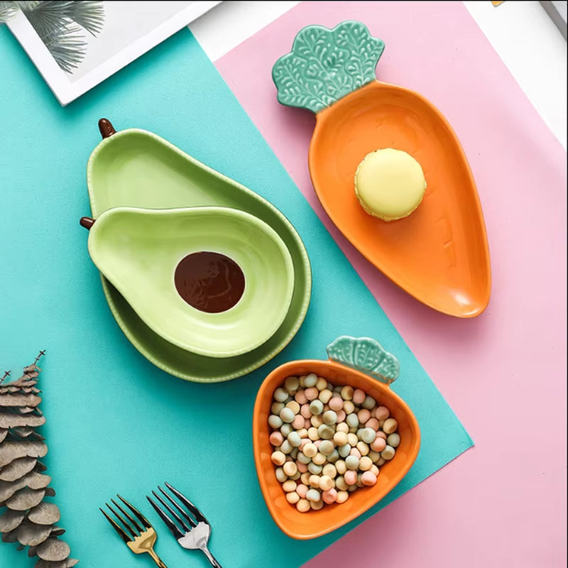 Avocado Shape Ceramic Dish for Fruit, Salad, Snacks & Soup – 6.5 Inch
