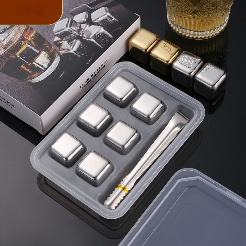 Stainless Steel Reusable Ice Cubes – Metal Whiskey Stones Gift Box Set for Whisky, Bourbon & Drinks