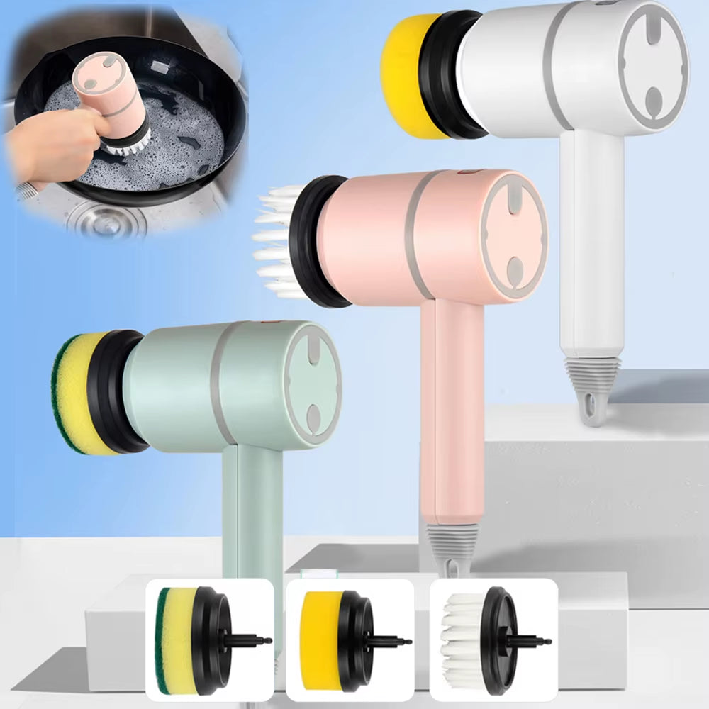 Wireless Electric Scrubbing Brush with USB Charging for Dishes, Bathtub & Tiles