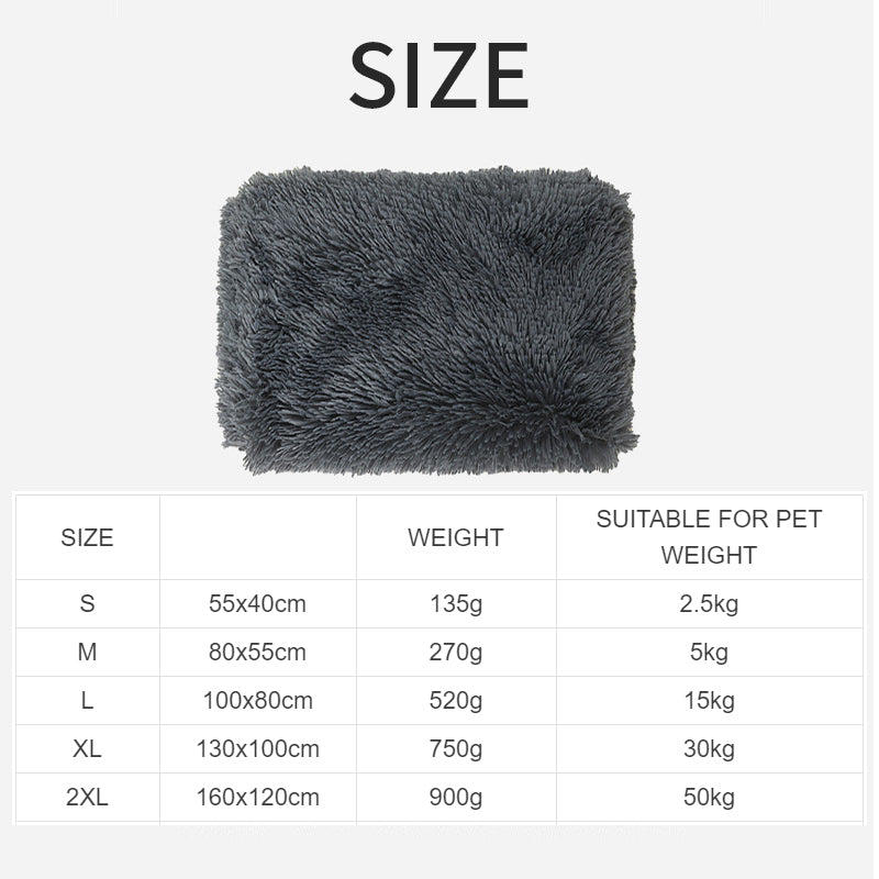 Plush Dog Bed Mat with Removable Cover
