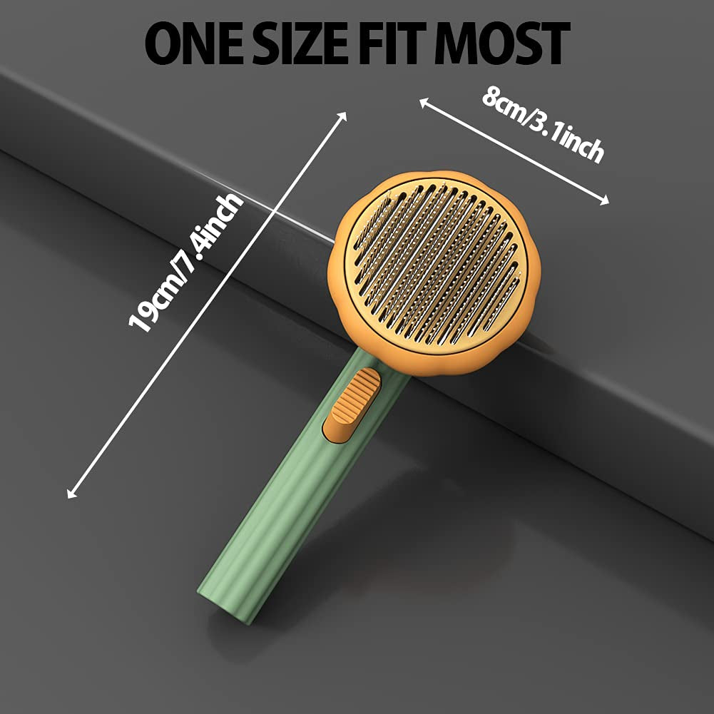 Pet Pumpkin Slicker Brush – Self-Cleaning Grooming Brush for Dogs, Cats & Small Pets