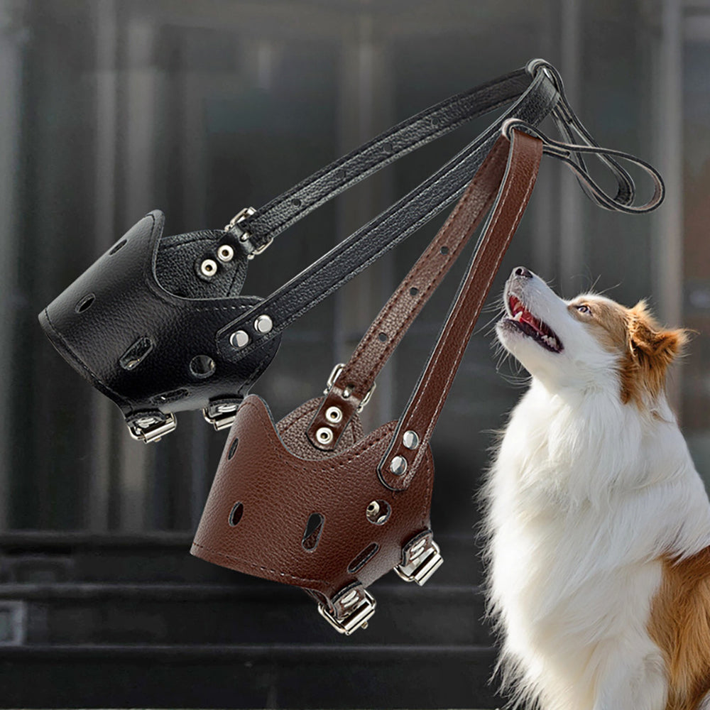 Comfort Leather Dog Muzzle – Adjustable & Breathable