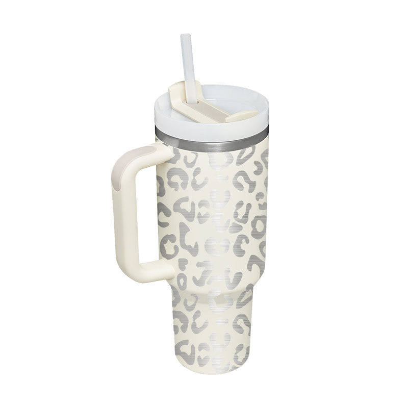 Premium 40oz Insulated Tumbler with Handle & Straw – Stainless Steel Vacuum Mug for Travel & Gifting