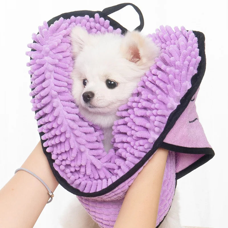 Absorbent Pet Towel for Dogs & Cats – Microfiber Quick-Dry Bath Towel