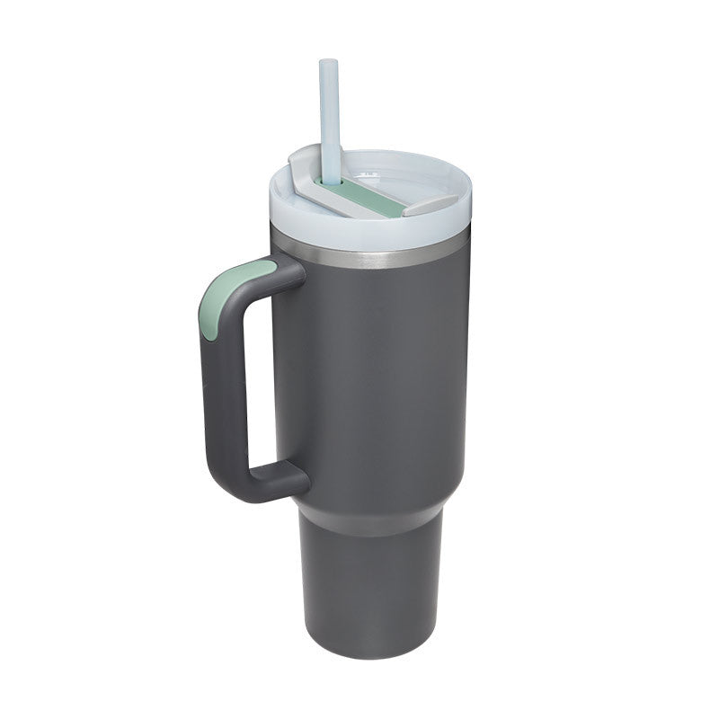 Premium 40oz Insulated Tumbler with Handle & Straw – Stainless Steel Vacuum Mug for Travel & Gifting