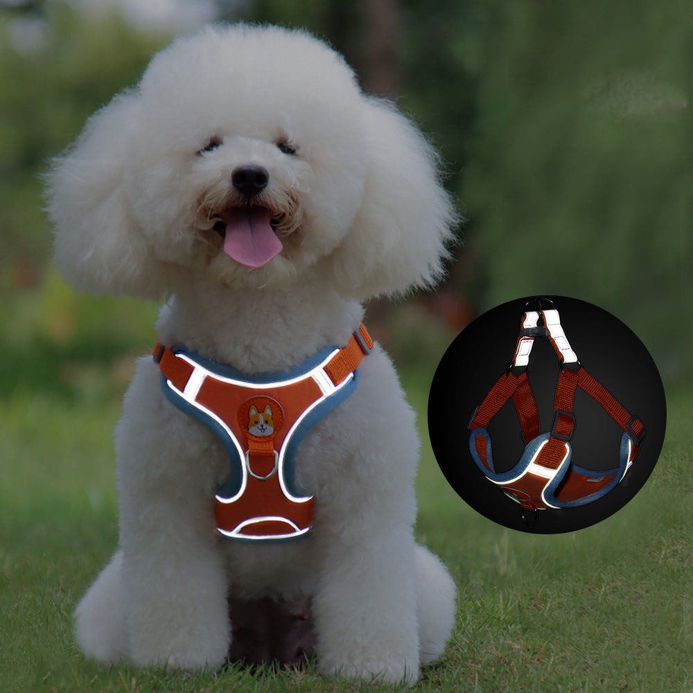 New Dog Leash and Harness Set Pet Dog Harness and Leash Set Adjustable Puppy Cat Harness Vest Reflective Walking No Pull Lead Leash for Small Dogs Chihuahua