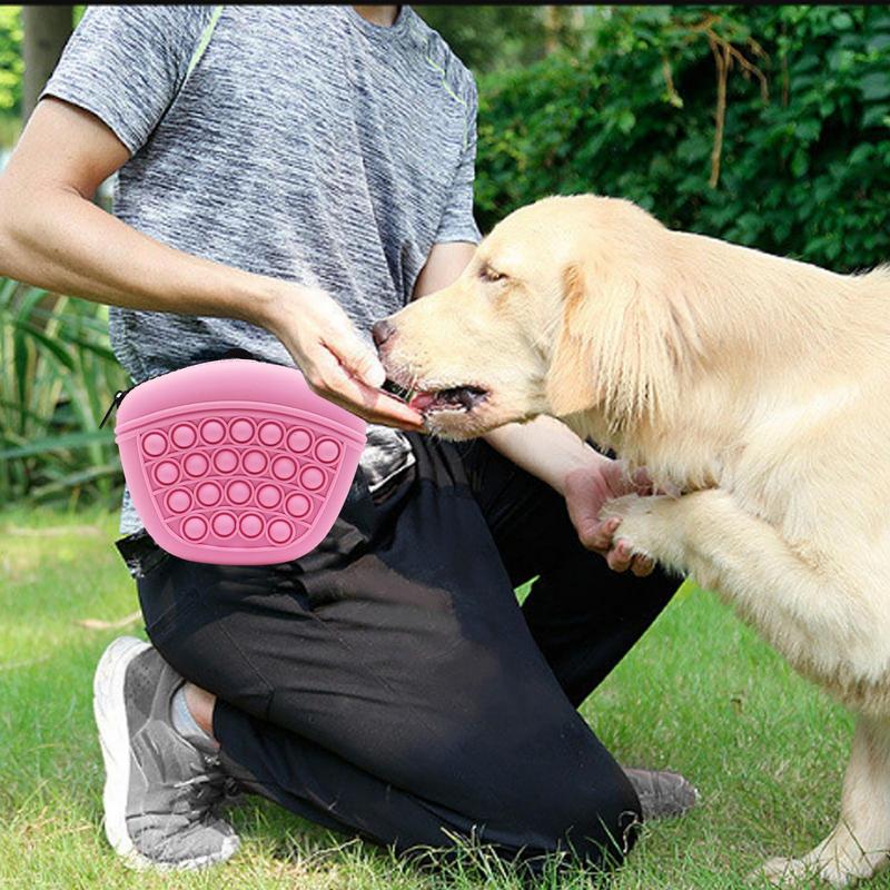 Portable Silicone Dog Training Treat Pouch – Soft Washable Waist Bag for Pet Snacks
