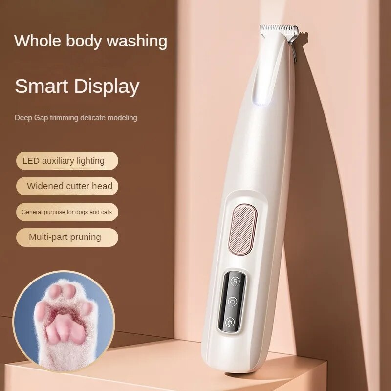 LED Dog Paw Trimmer – Waterproof Pet Grooming Clipper
