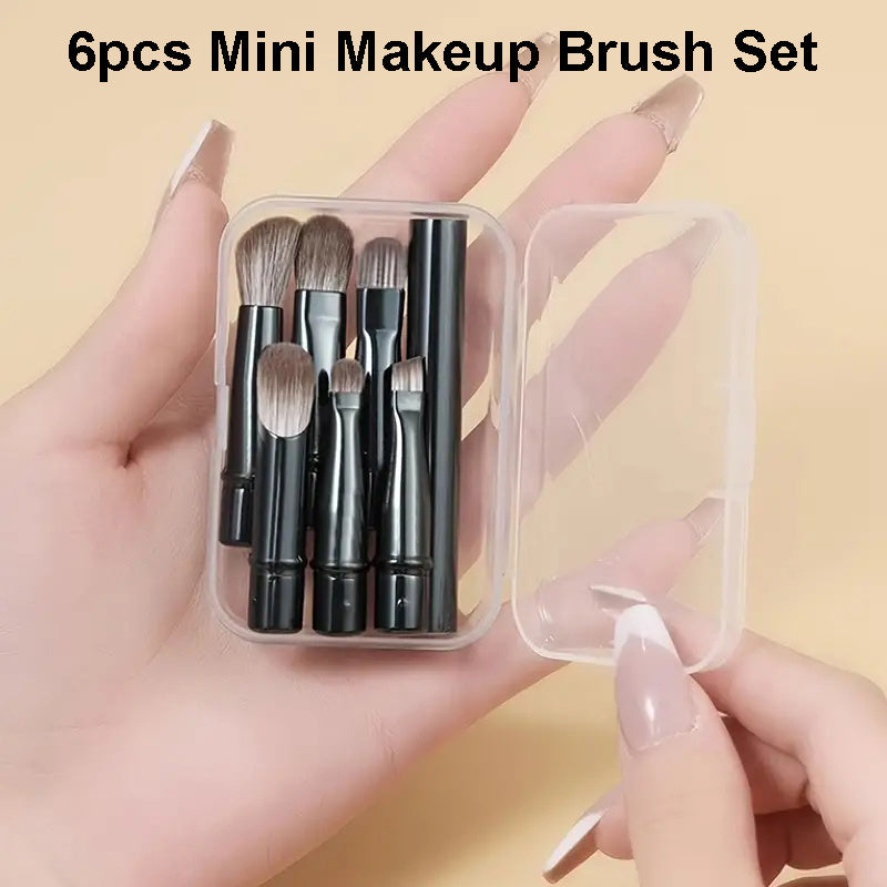 6-Piece Mini Makeup Brushes Set with Case
