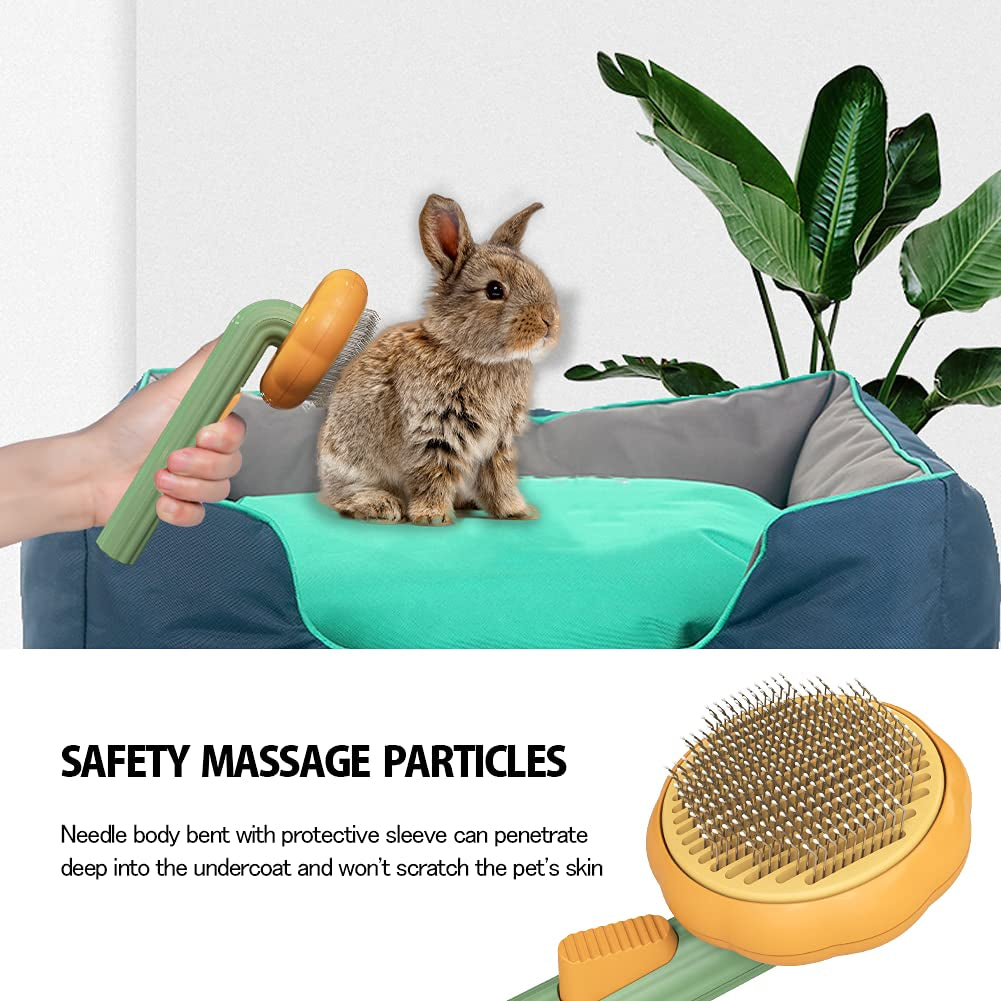 Pet Pumpkin Slicker Brush – Self-Cleaning Grooming Brush for Dogs, Cats & Small Pets